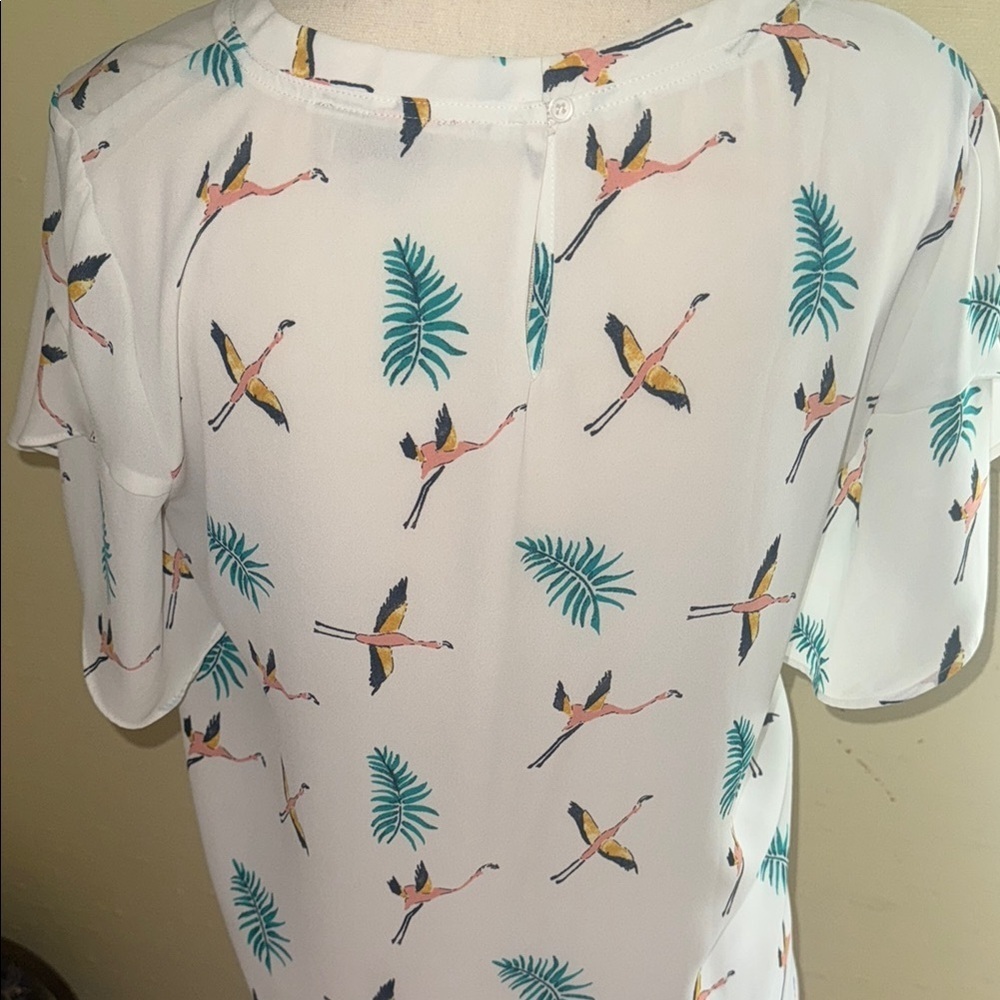 Loft| Flutter Sleeve Print Blouse - image 7